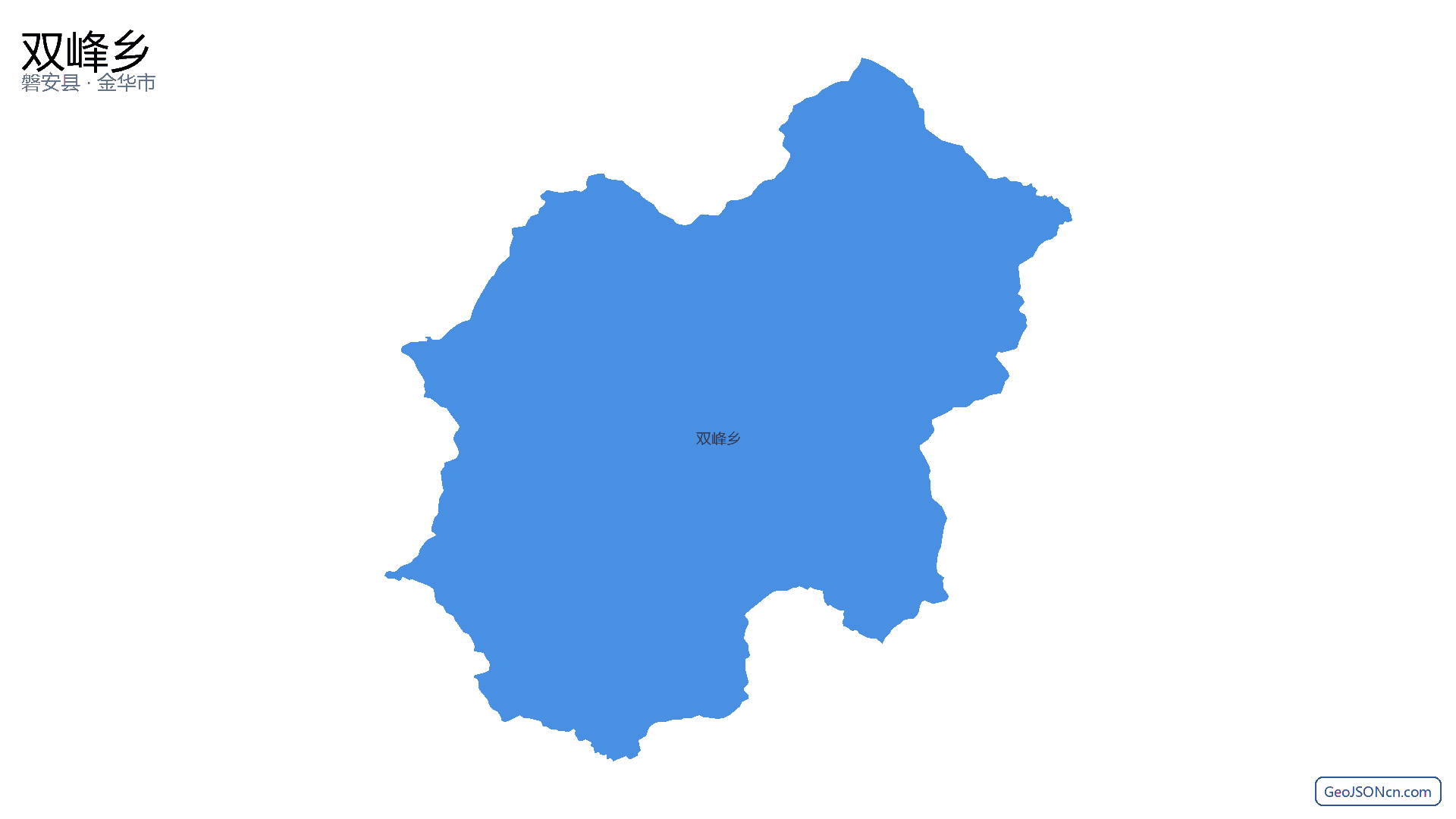 双峰乡行政区划边界地图（磐安县·金华市）,提供GeoJSON、SHP矢量边界数据下载及高清地图大图(PNG/JPG) - GeoJSONcn.com