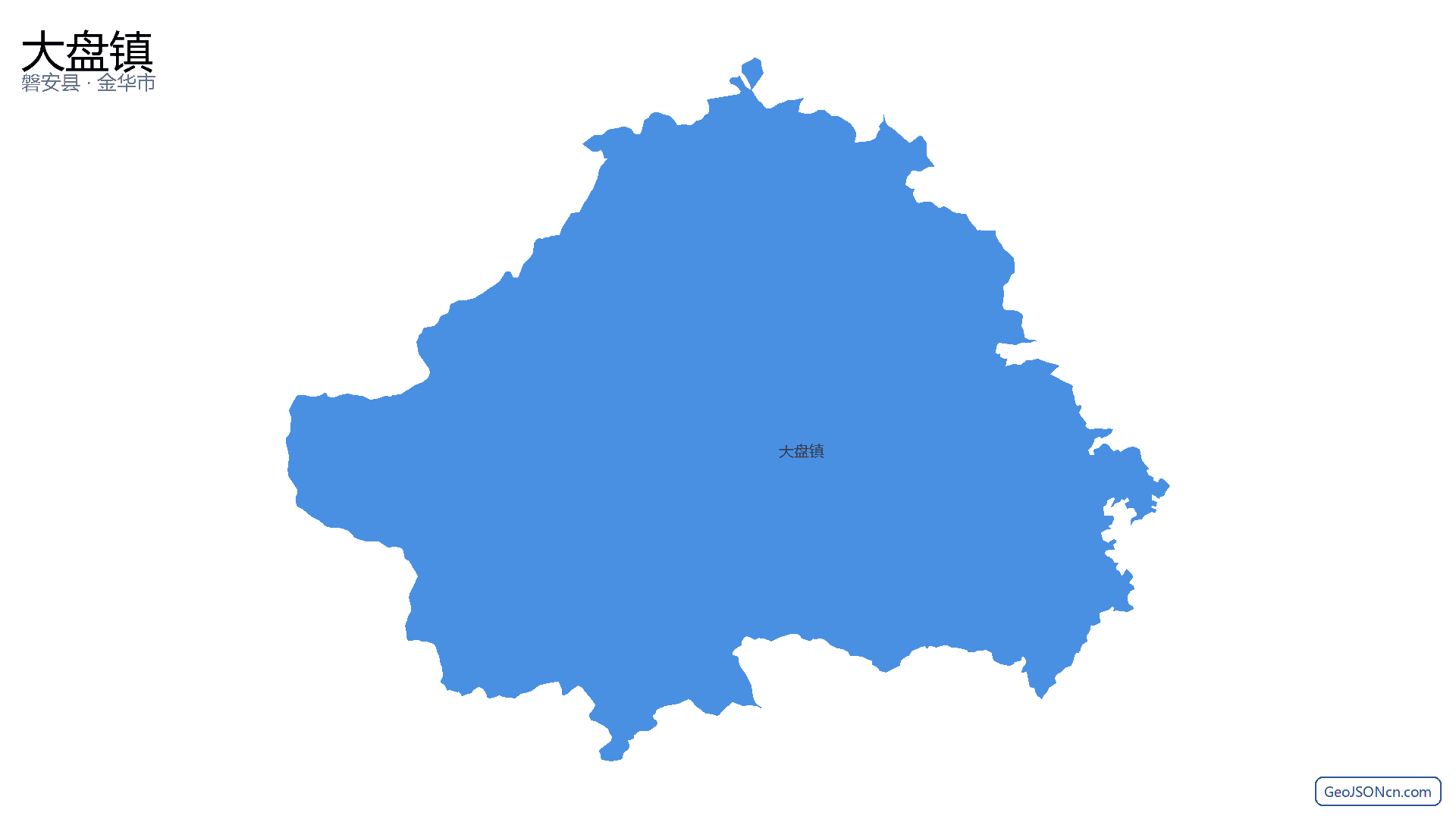 大盘镇行政区划边界地图（磐安县·金华市）,提供GeoJSON、SHP矢量边界数据下载及高清地图大图(PNG/JPG) - GeoJSONcn.com