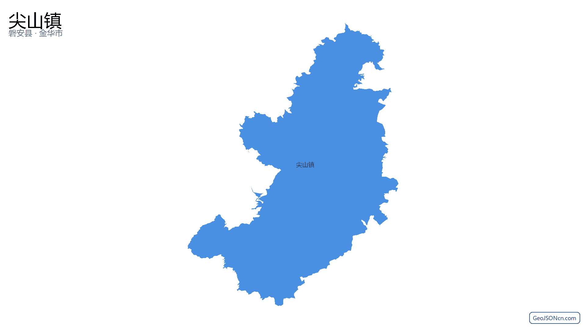 尖山镇行政区划边界地图（磐安县·金华市）,提供GeoJSON、SHP矢量边界数据下载及高清地图大图(PNG/JPG) - GeoJSONcn.com