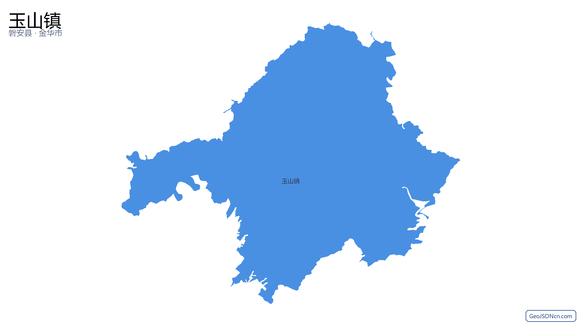 玉山镇行政区划边界地图（磐安县·金华市）,提供GeoJSON、SHP矢量边界数据下载及高清地图大图(PNG/JPG) - GeoJSONcn.com