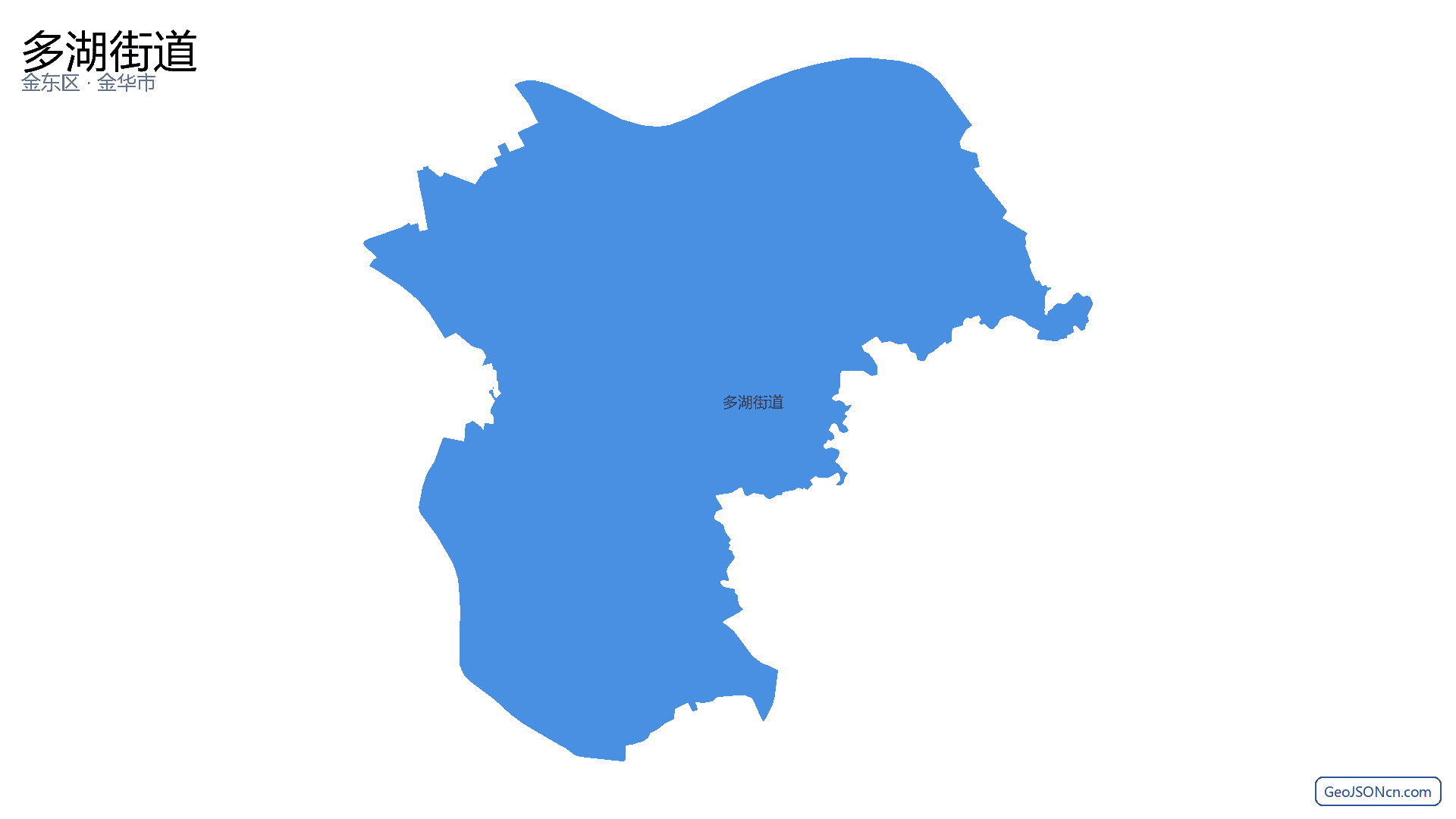 多湖街道行政区划边界地图（金东区·金华市）,提供GeoJSON、SHP矢量边界数据下载及高清地图大图(PNG/JPG) - GeoJSONcn.com