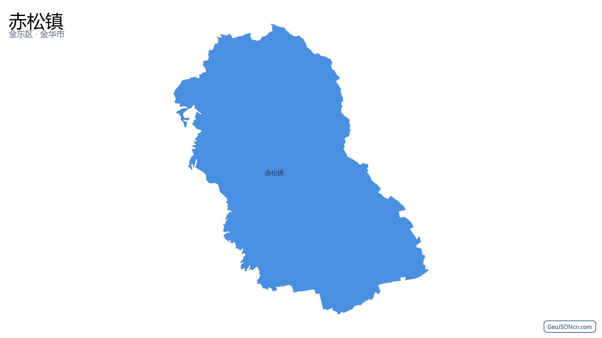 赤松镇行政区划边界地图（金东区·金华市）,提供GeoJSON、SHP矢量边界数据下载及高清地图大图(PNG/JPG) - GeoJSONcn.com