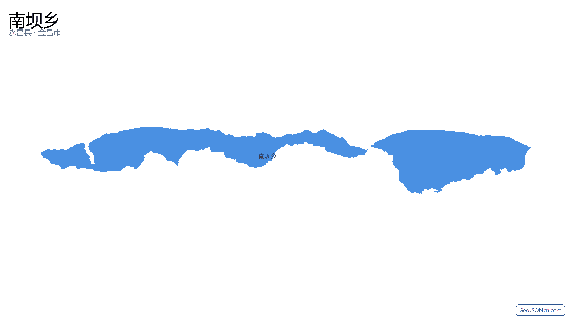 南坝乡行政区划边界地图（永昌县·金昌市）,提供GeoJSON、SHP矢量边界数据下载及高清地图大图(PNG/JPG) - GeoJSONcn.com