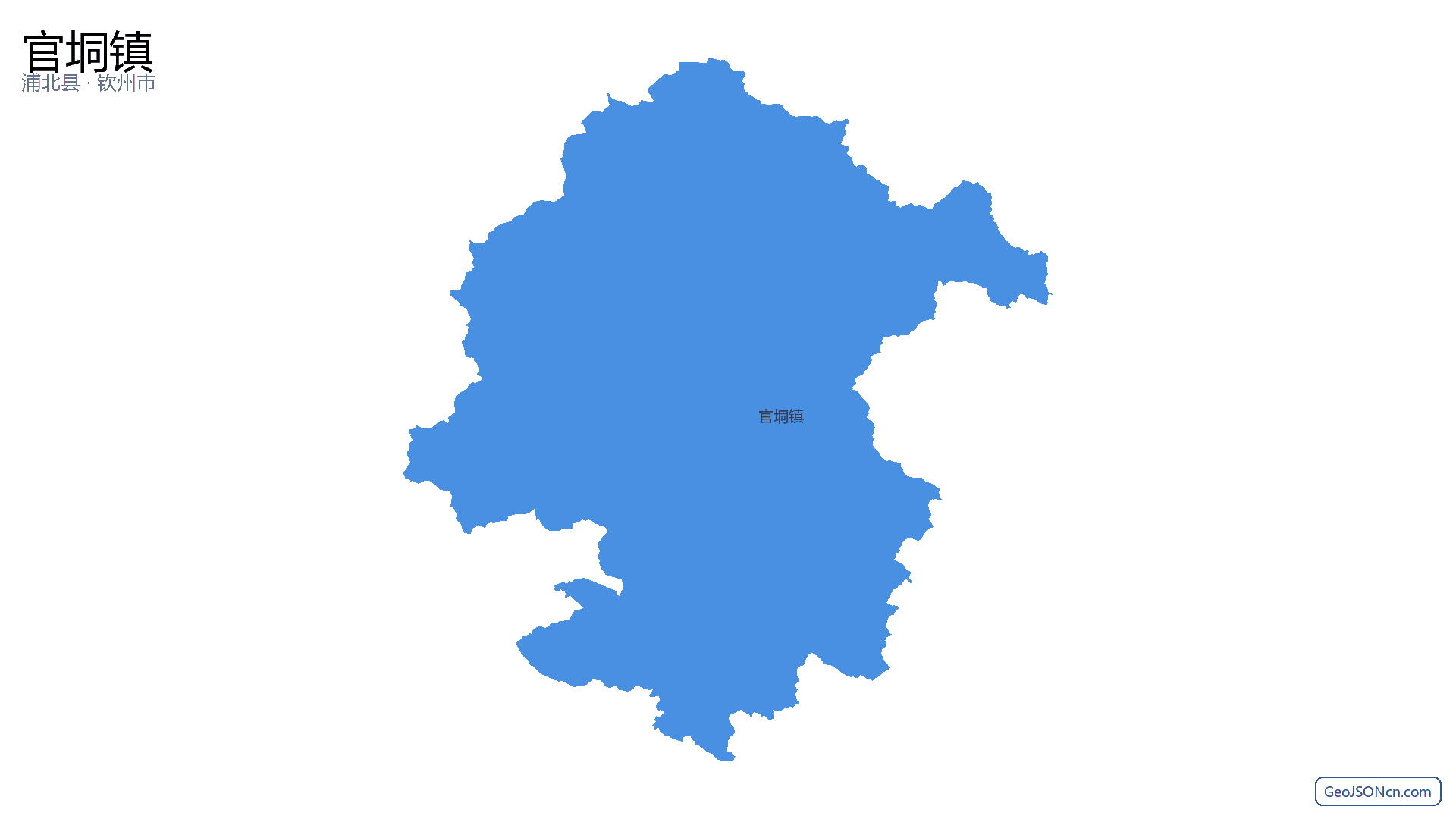 官垌镇行政区划边界地图（浦北县·钦州市）,提供GeoJSON、SHP矢量边界数据下载及高清地图大图(PNG/JPG) - GeoJSONcn.com