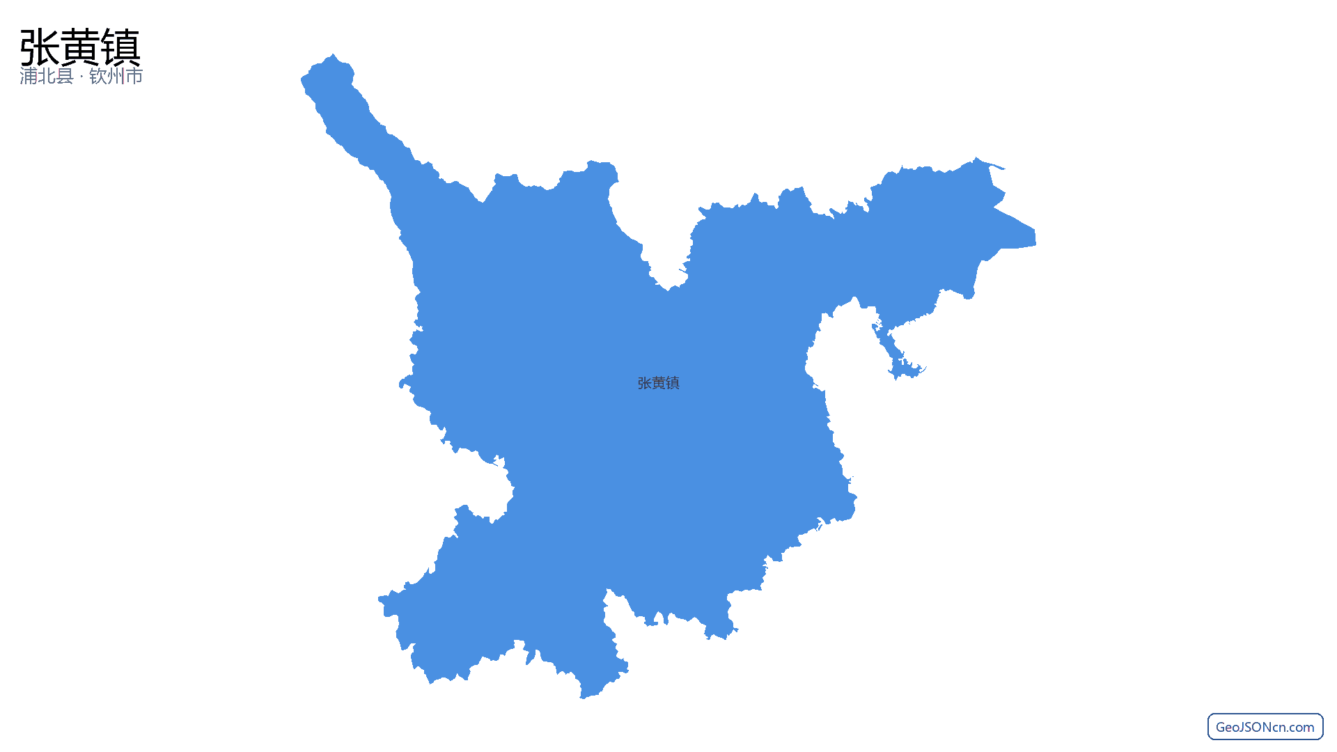 张黄镇行政区划边界地图（浦北县·钦州市）,提供GeoJSON、SHP矢量边界数据下载及高清地图大图(PNG/JPG) - GeoJSONcn.com