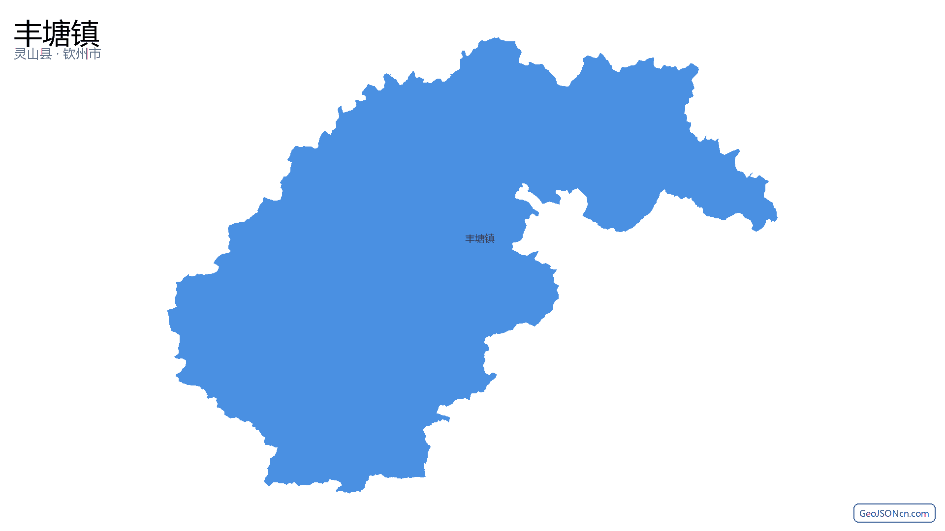 丰塘镇行政区划边界地图（灵山县·钦州市）,提供GeoJSON、SHP矢量边界数据下载及高清地图大图(PNG/JPG) - GeoJSONcn.com