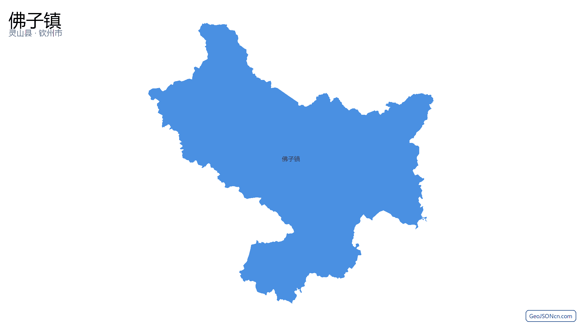 佛子镇行政区划边界地图(灵山县·钦州市),提供GeoJSON、SHP矢量边界数据下载及高清地图大图(PNG/JPG) - GeoJSONcn.com
