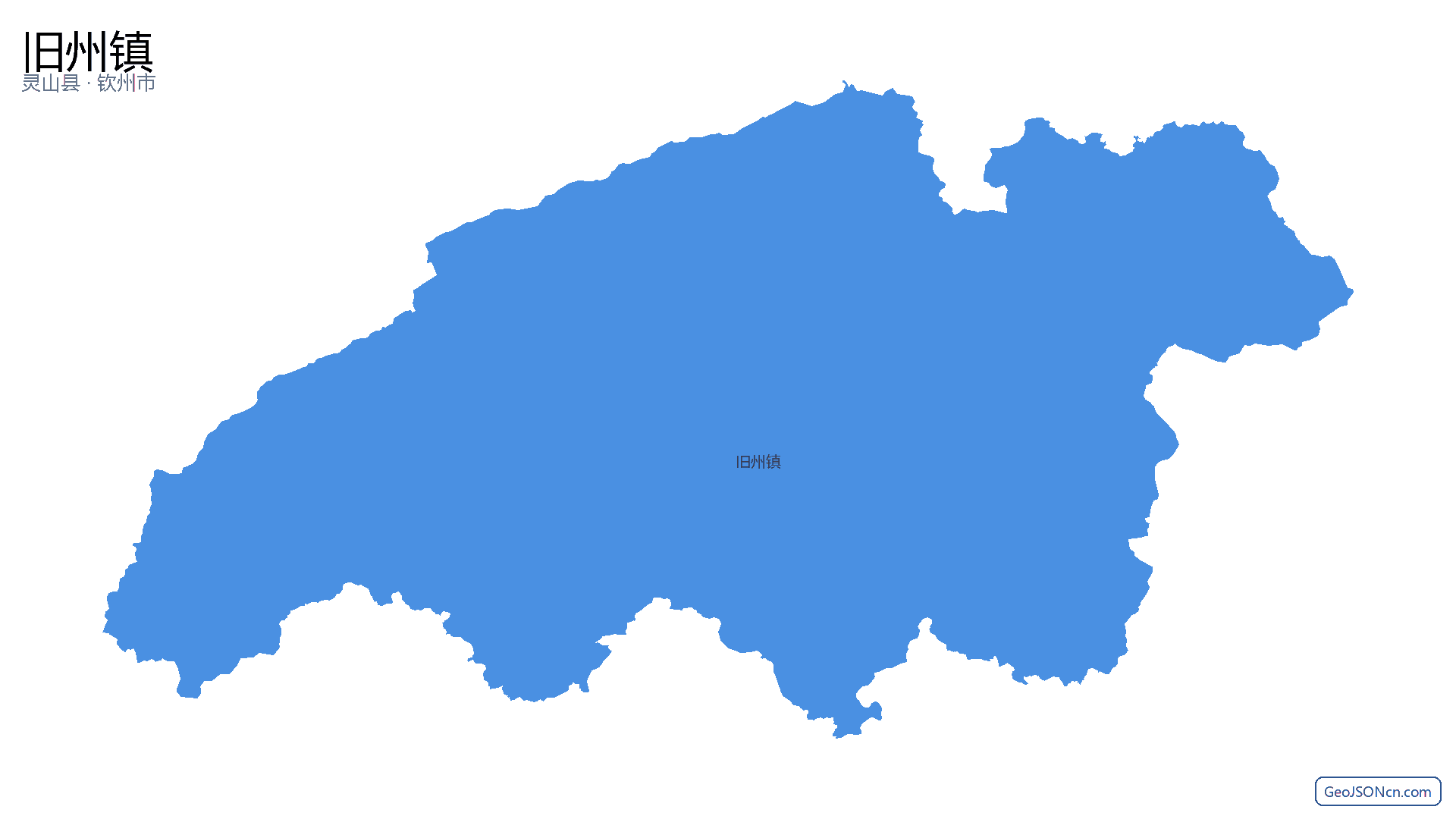 旧州镇行政区划边界地图(灵山县·钦州市),提供GeoJSON、SHP矢量边界数据下载及高清地图大图(PNG/JPG) - GeoJSONcn.com
