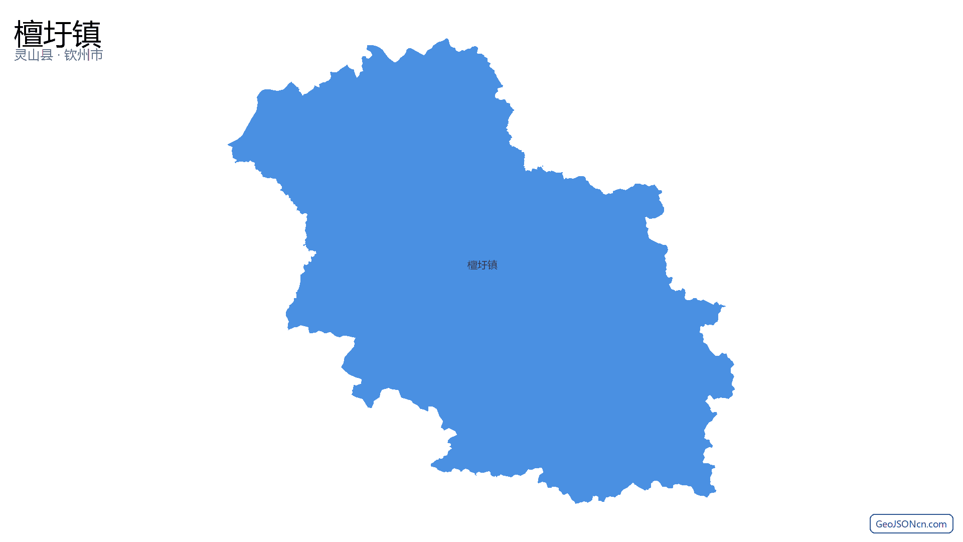 檀圩镇行政区划边界地图(灵山县·钦州市),提供GeoJSON、SHP矢量边界数据下载及高清地图大图(PNG/JPG) - GeoJSONcn.com