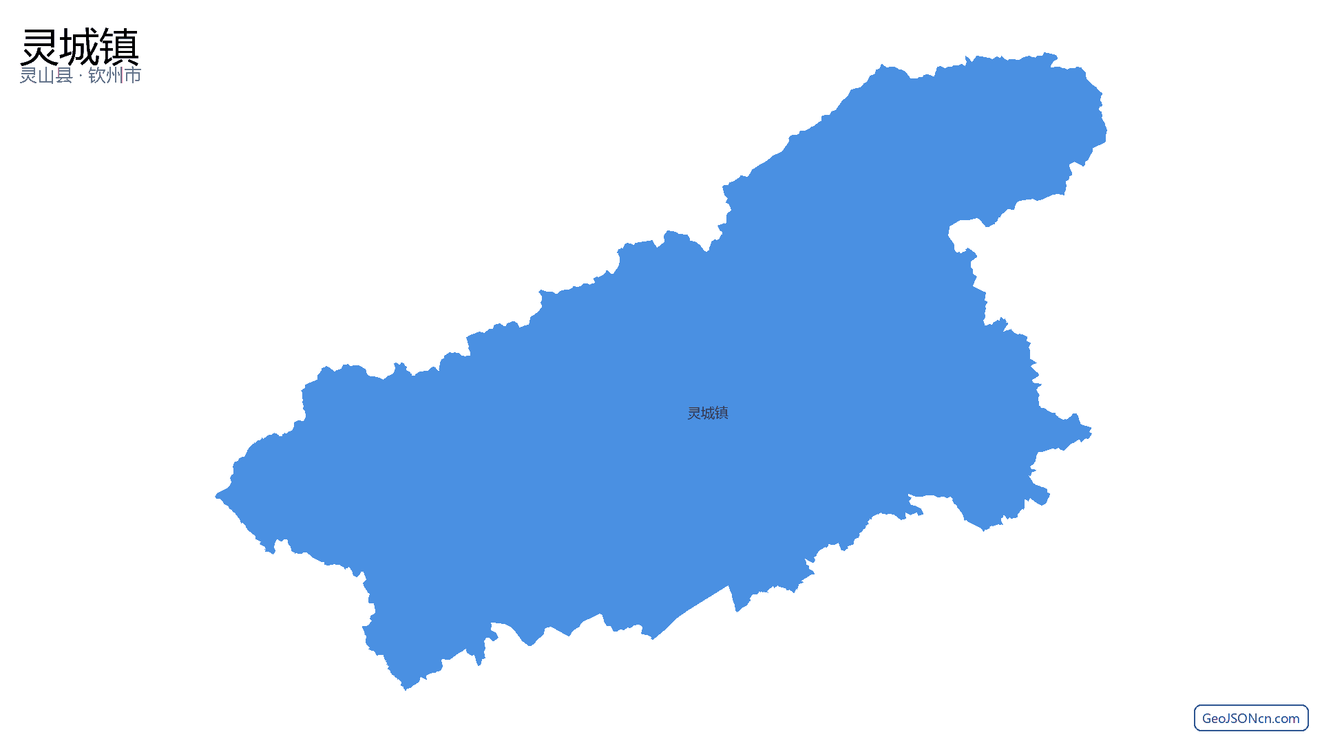 灵城镇行政区划边界地图(灵山县·钦州市),提供GeoJSON、SHP矢量边界数据下载及高清地图大图(PNG/JPG) - GeoJSONcn.com