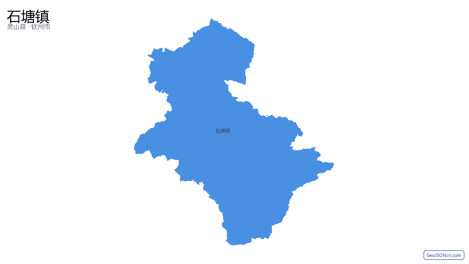 石塘镇行政区划边界地图(灵山县·钦州市),提供GeoJSON、SHP矢量边界数据下载及高清地图大图(PNG/JPG) - GeoJSONcn.com