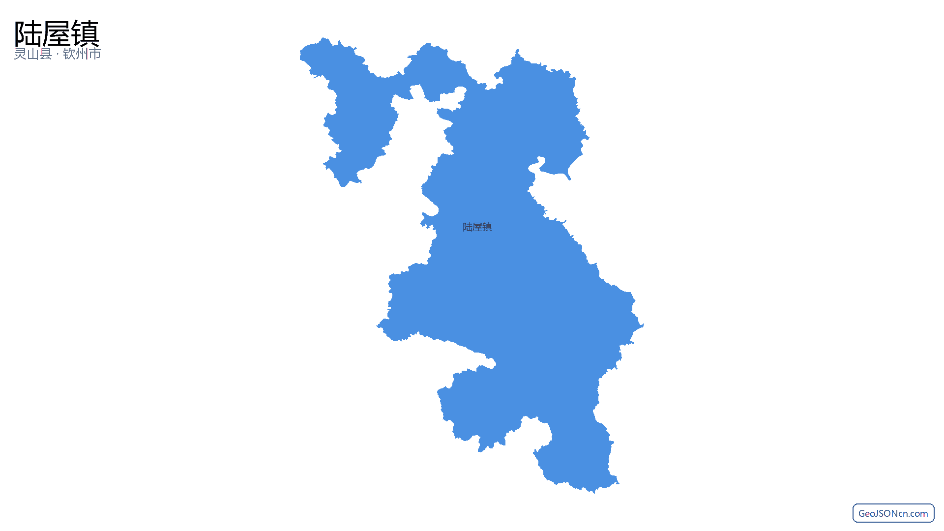 陆屋镇行政区划边界地图(灵山县·钦州市),提供GeoJSON、SHP矢量边界数据下载及高清地图大图(PNG/JPG) - GeoJSONcn.com