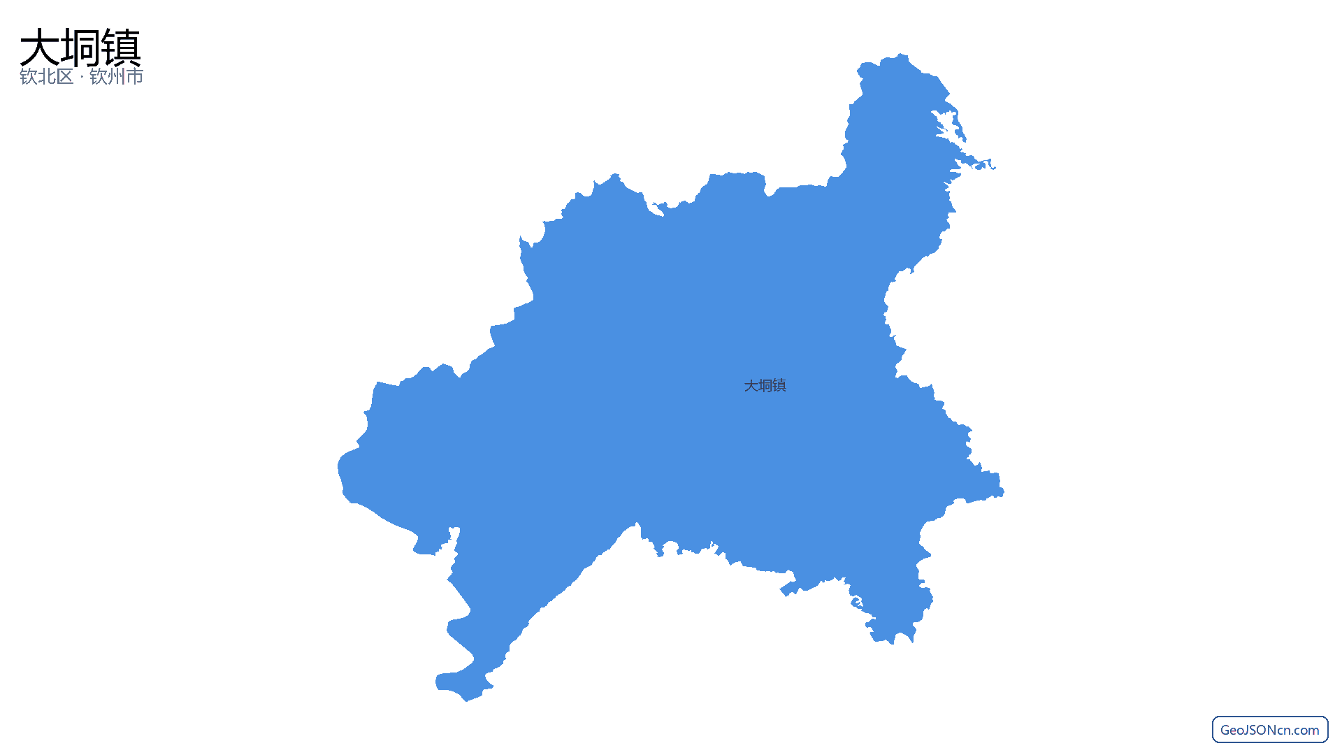 大垌镇行政区划边界地图（钦北区·钦州市）,提供GeoJSON、SHP矢量边界数据下载及高清地图大图(PNG/JPG) - GeoJSONcn.com