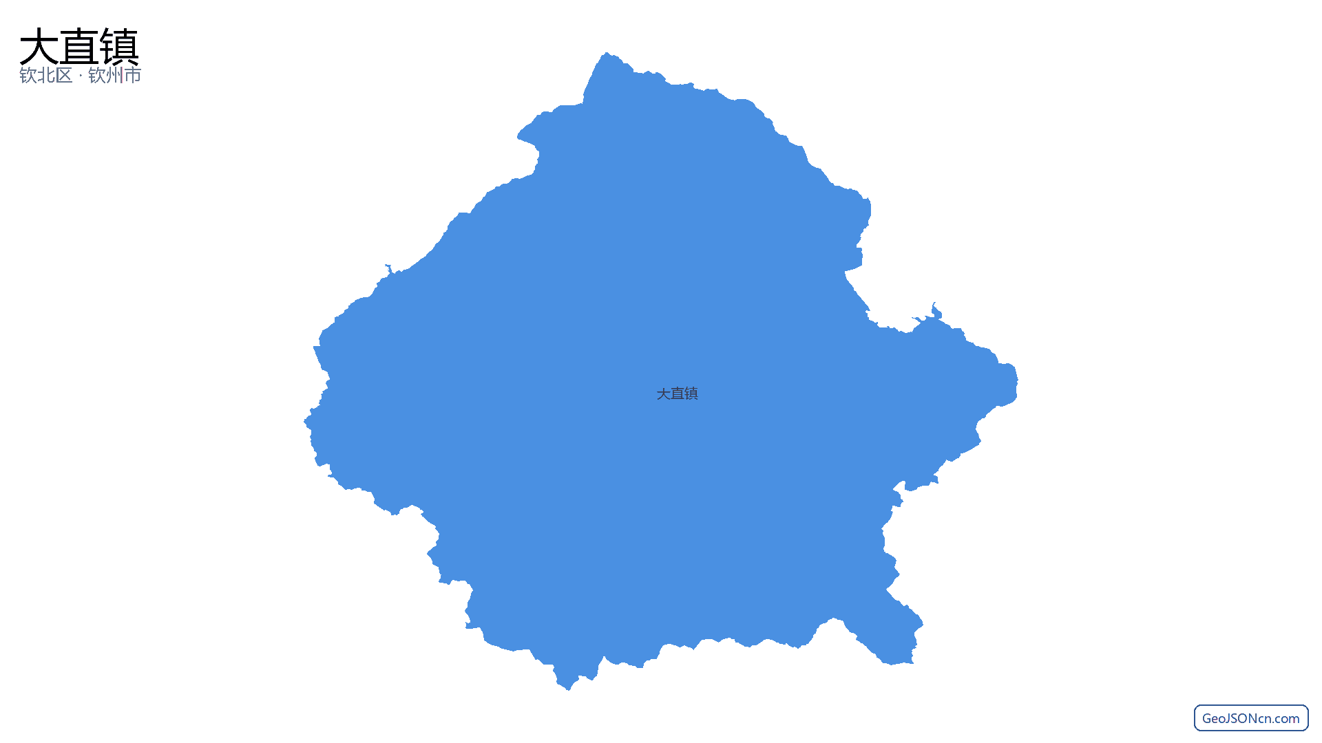 大直镇行政区划边界地图(钦北区·钦州市),提供GeoJSON、SHP矢量边界数据下载及高清地图大图(PNG/JPG) - GeoJSONcn.com
