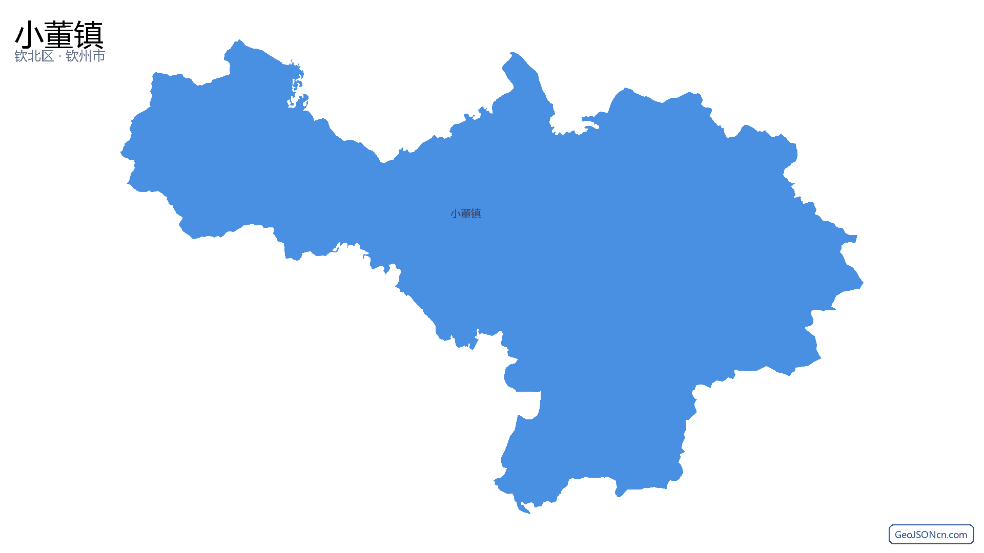 小董镇行政区划边界地图（钦北区·钦州市）,提供GeoJSON、SHP矢量边界数据下载及高清地图大图(PNG/JPG) - GeoJSONcn.com