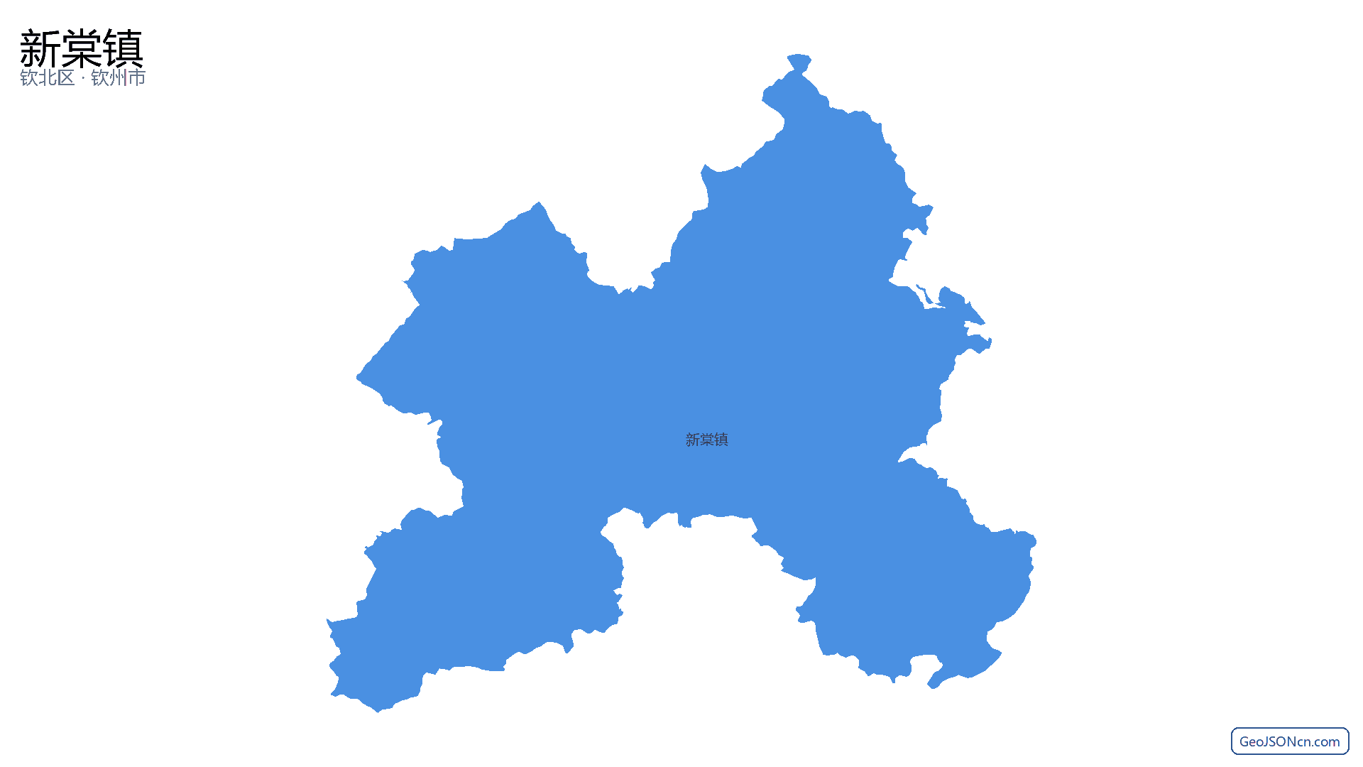 新棠镇行政区划边界地图（钦北区·钦州市）,提供GeoJSON、SHP矢量边界数据下载及高清地图大图(PNG/JPG) - GeoJSONcn.com