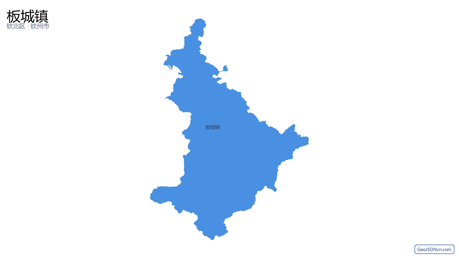 板城镇行政区划边界地图（钦北区·钦州市）,提供GeoJSON、SHP矢量边界数据下载及高清地图大图(PNG/JPG) - GeoJSONcn.com
