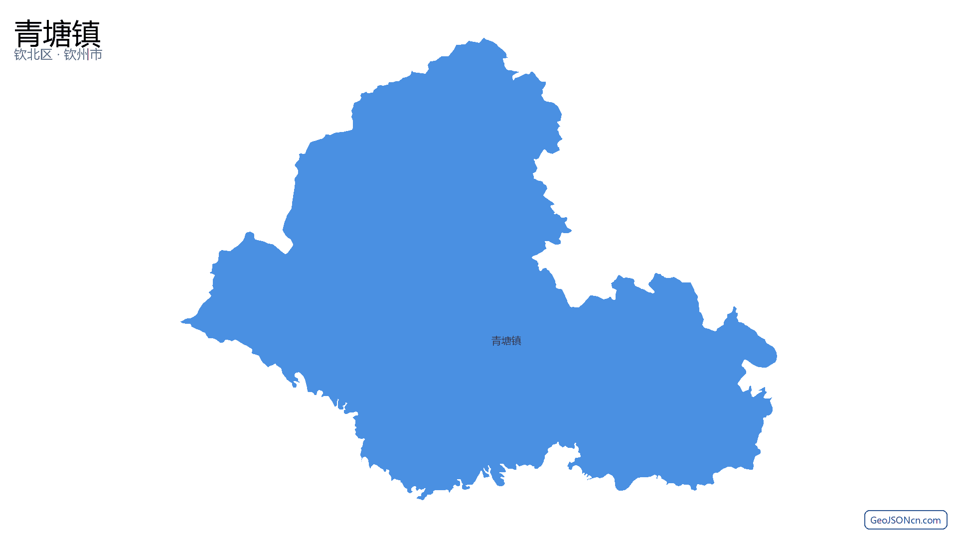 青塘镇行政区划边界地图(钦北区·钦州市),提供GeoJSON、SHP矢量边界数据下载及高清地图大图(PNG/JPG) - GeoJSONcn.com