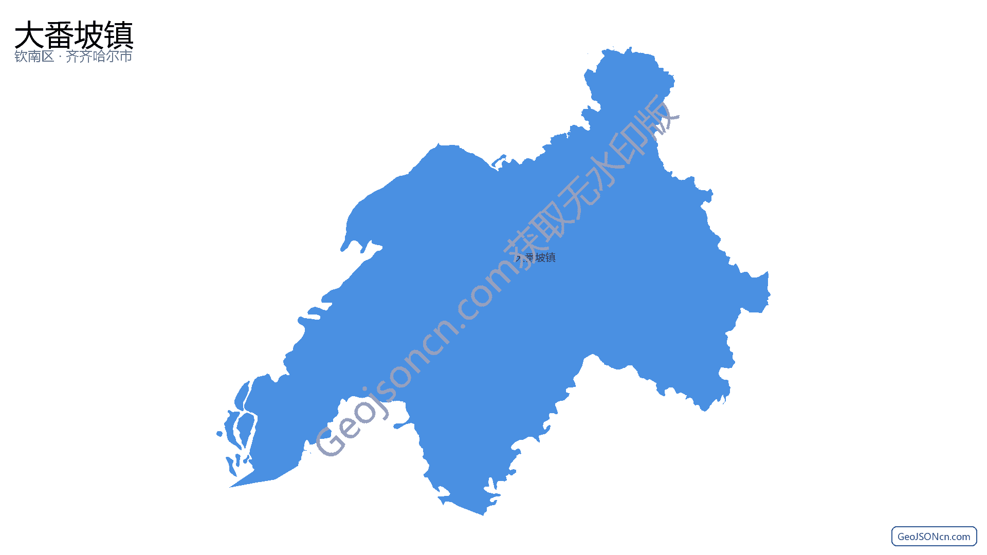 大番坡镇行政区划边界地图（钦南区·钦州市）,提供GeoJSON、SHP矢量边界数据下载及高清地图大图(PNG/JPG) - GeoJSONcn.com