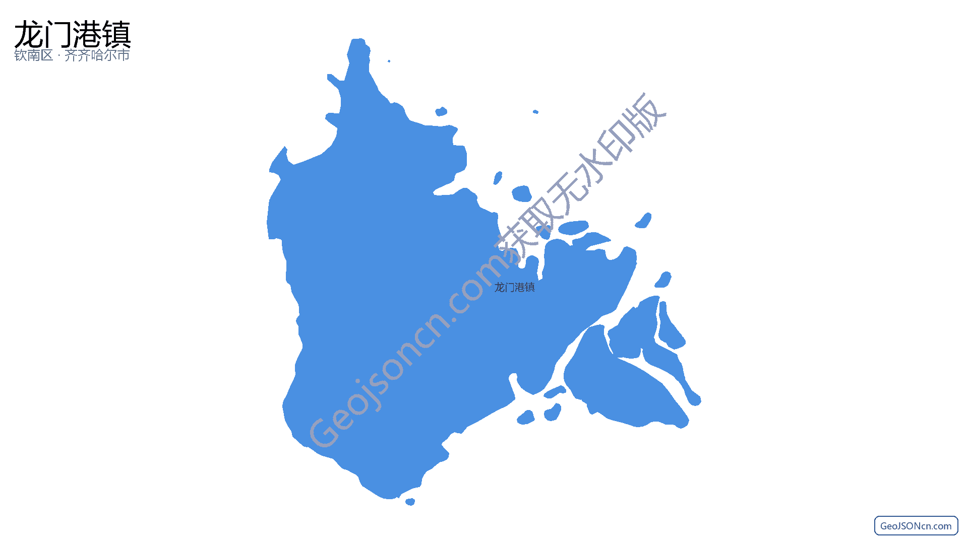 龙门港镇行政区划边界地图（钦南区·钦州市）,提供GeoJSON、SHP矢量边界数据下载及高清地图大图(PNG/JPG) - GeoJSONcn.com