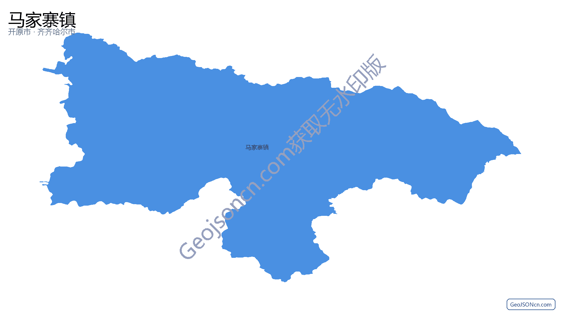 马家寨镇行政区划边界地图（开原市·铁岭市）,提供GeoJSON、SHP矢量边界数据下载及高清地图大图(PNG/JPG) - GeoJSONcn.com