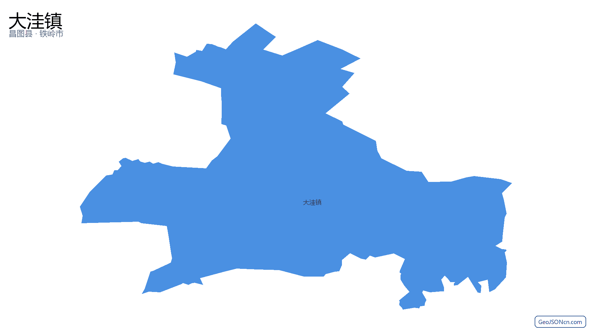 大洼镇行政区划边界地图（昌图县·铁岭市）,提供GeoJSON、SHP矢量边界数据下载及高清地图大图(PNG/JPG) - GeoJSONcn.com