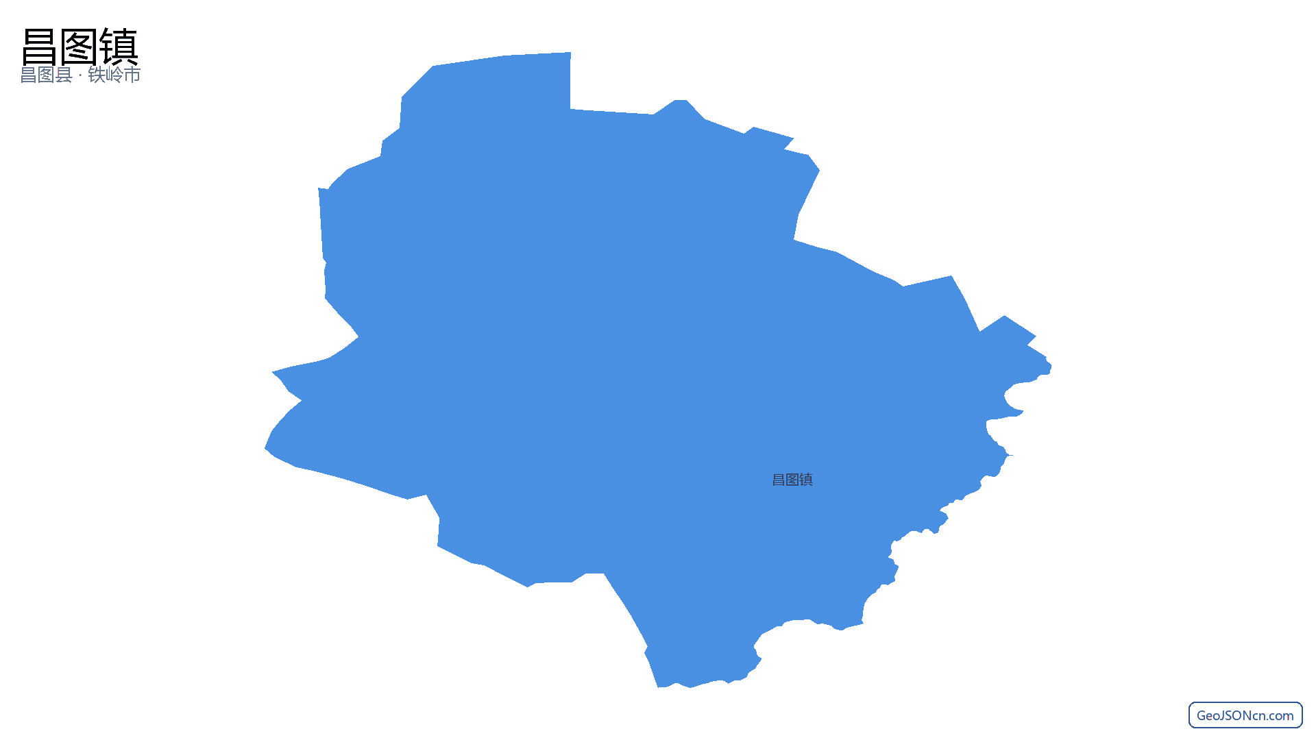 昌图镇行政区划边界地图（昌图县·铁岭市）,提供GeoJSON、SHP矢量边界数据下载及高清地图大图(PNG/JPG) - GeoJSONcn.com