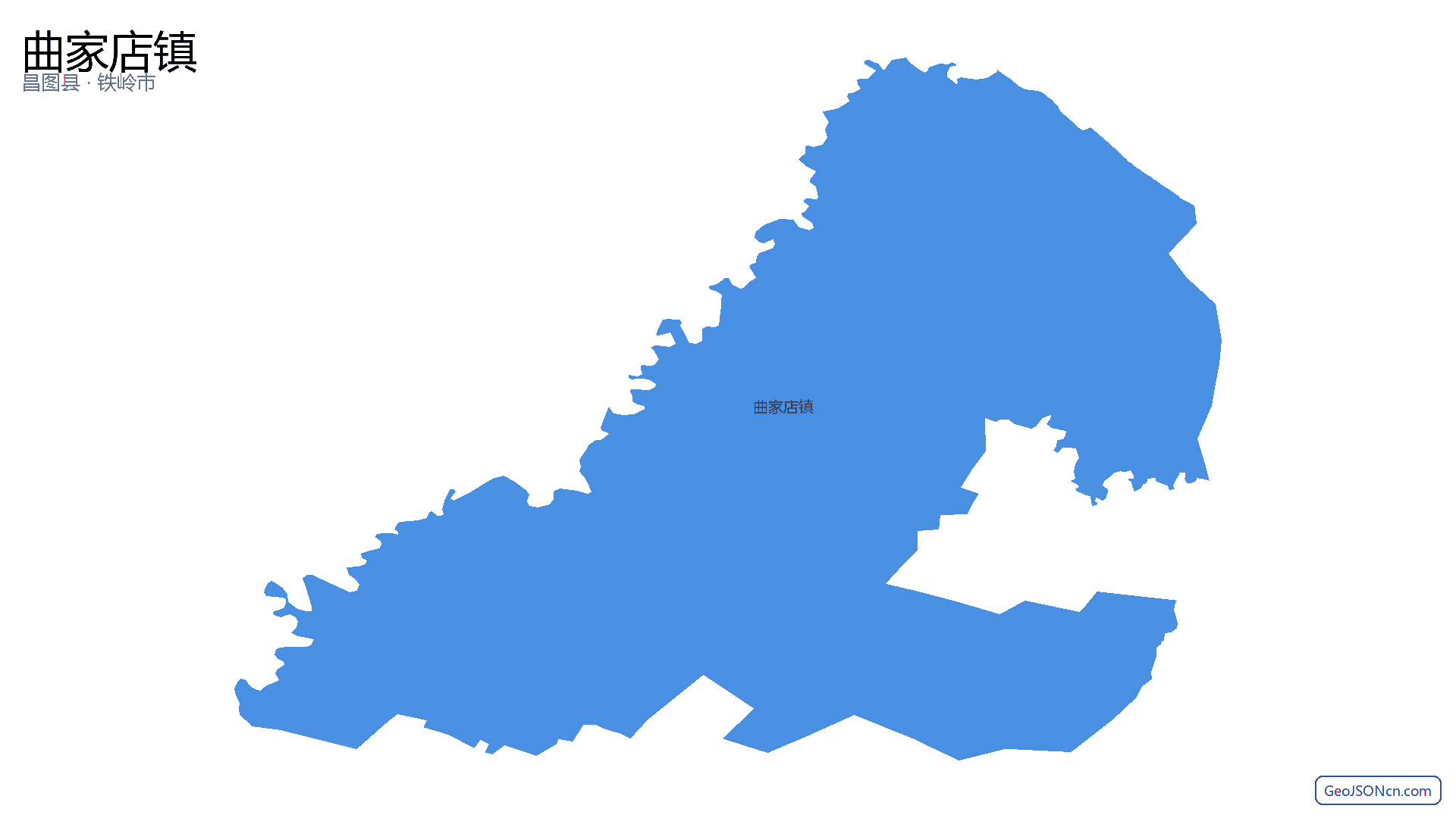 曲家店镇行政区划边界地图（昌图县·铁岭市）,提供GeoJSON、SHP矢量边界数据下载及高清地图大图(PNG/JPG) - GeoJSONcn.com