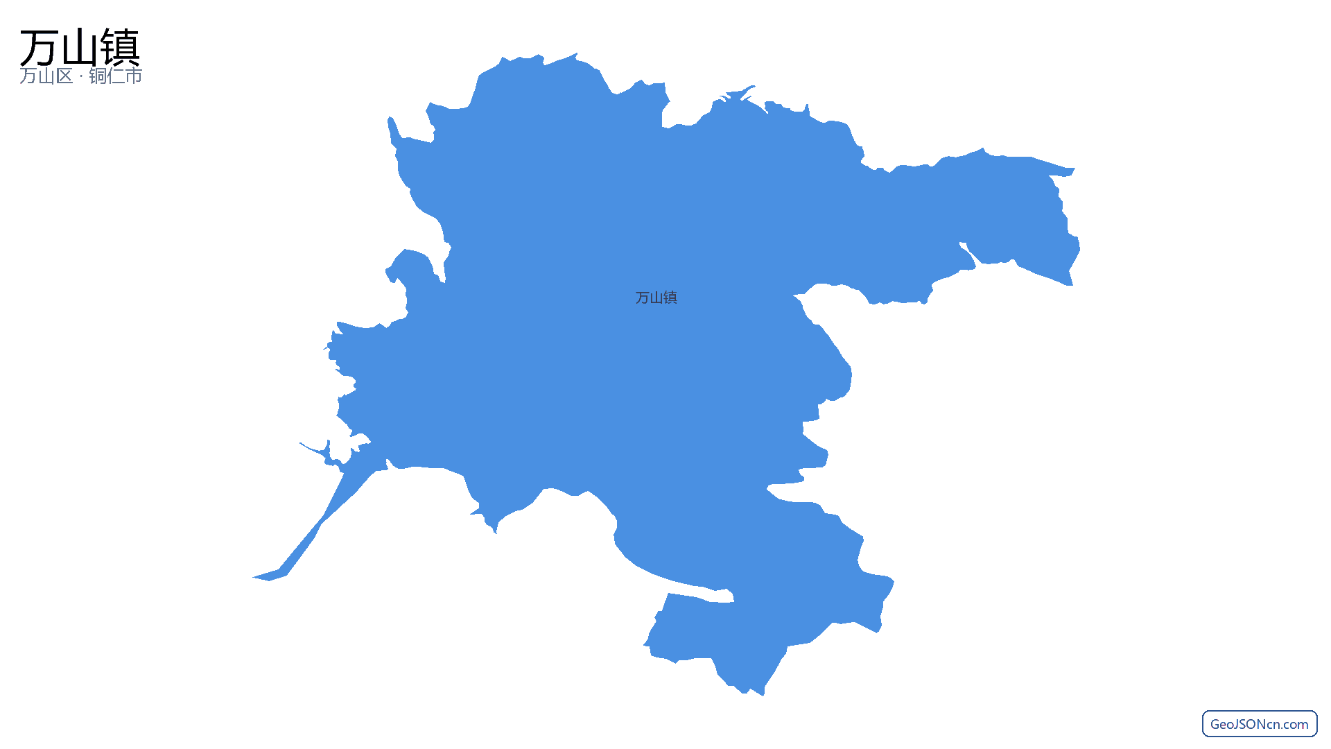 万山镇行政区划边界地图(万山区·铜仁市),提供GeoJSON、SHP矢量边界数据下载及高清地图大图(PNG/JPG) - GeoJSONcn.com