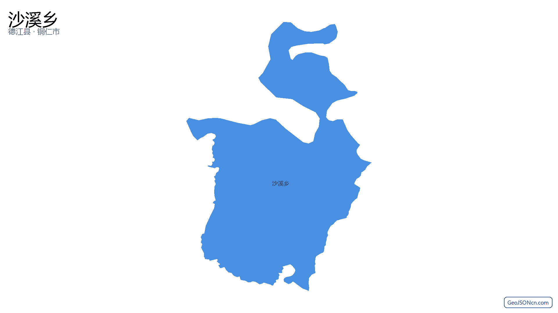 沙溪乡行政区划边界地图(德江县·铜仁市),提供GeoJSON、SHP矢量边界数据下载及高清地图大图(PNG/JPG) - GeoJSONcn.com