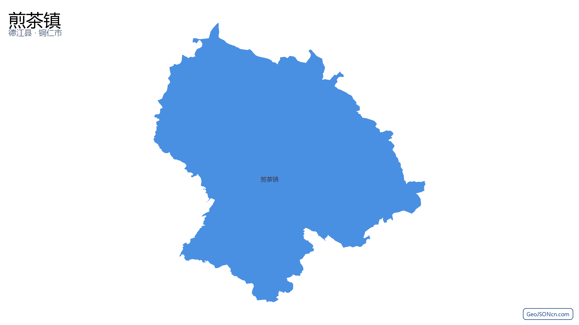 煎茶镇行政区划边界地图（德江县·铜仁市）,提供GeoJSON、SHP矢量边界数据下载及高清地图大图(PNG/JPG) - GeoJSONcn.com