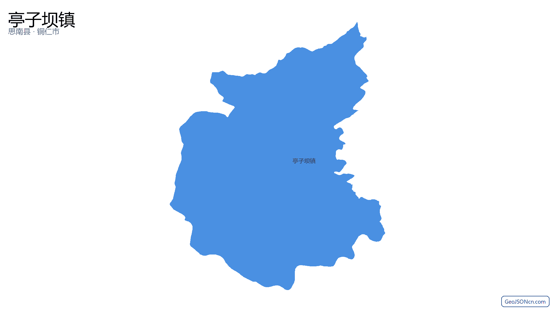 亭子坝镇行政区划边界地图(思南县·铜仁市),提供GeoJSON、SHP矢量边界数据下载及高清地图大图(PNG/JPG) - GeoJSONcn.com
