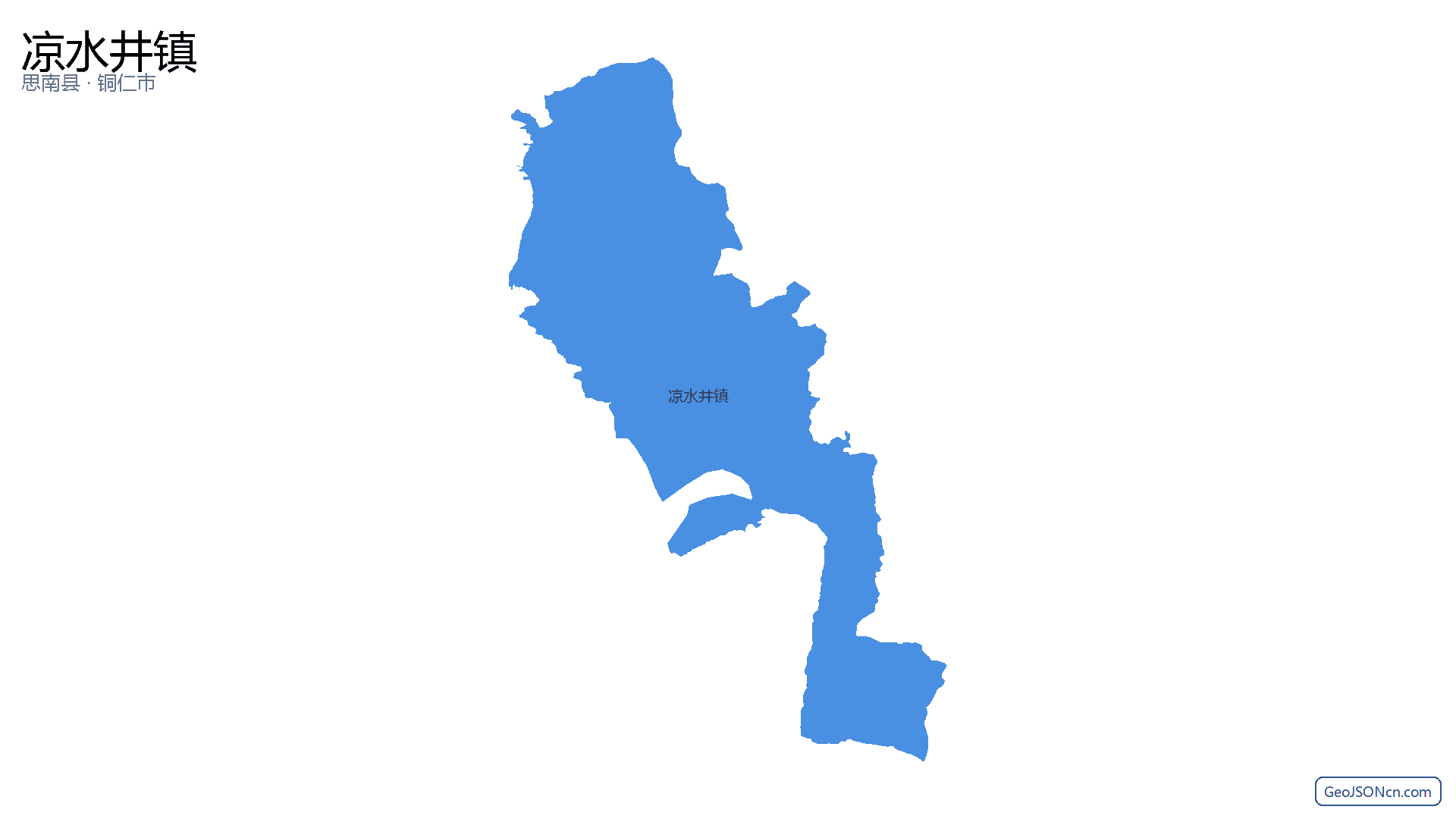 凉水井镇行政区划边界地图(思南县·铜仁市),提供GeoJSON、SHP矢量边界数据下载及高清地图大图(PNG/JPG) - GeoJSONcn.com
