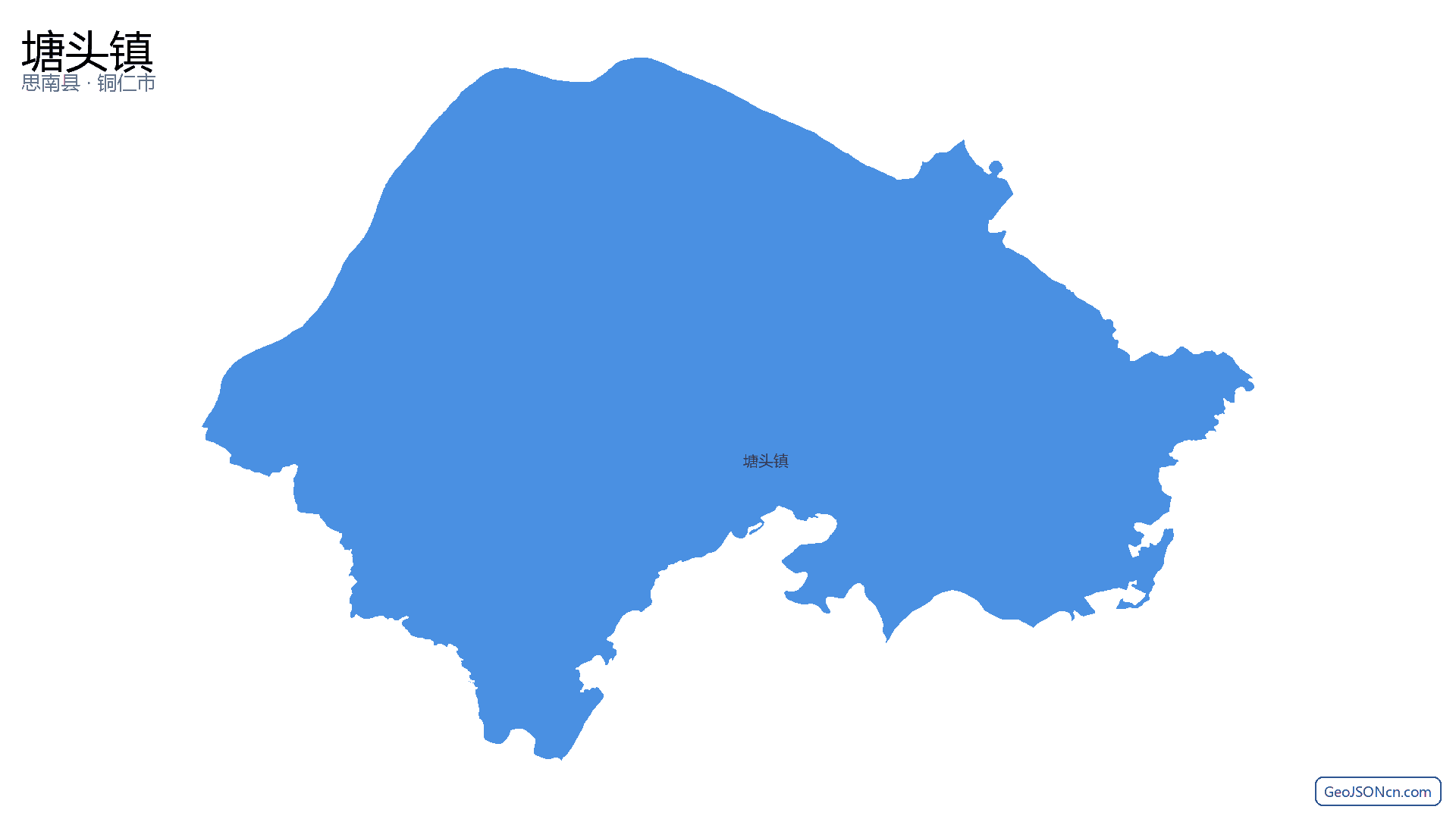 塘头镇行政区划边界地图(思南县·铜仁市),提供GeoJSON、SHP矢量边界数据下载及高清地图大图(PNG/JPG) - GeoJSONcn.com