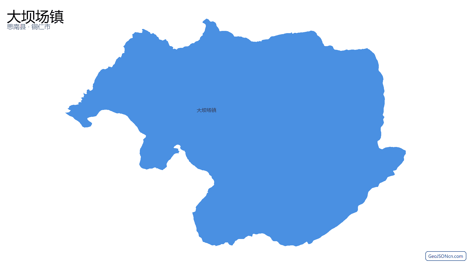 大坝场镇行政区划边界地图（思南县·铜仁市）,提供GeoJSON、SHP矢量边界数据下载及高清地图大图(PNG/JPG) - GeoJSONcn.com