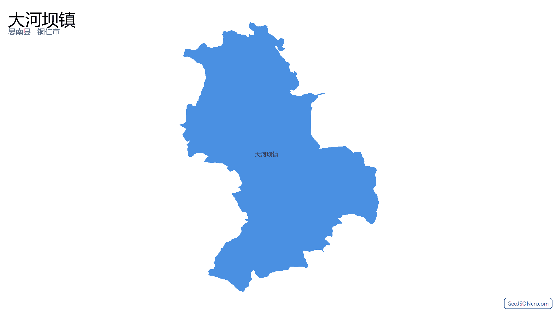 大河坝镇行政区划边界地图(思南县·铜仁市),提供GeoJSON、SHP矢量边界数据下载及高清地图大图(PNG/JPG) - GeoJSONcn.com