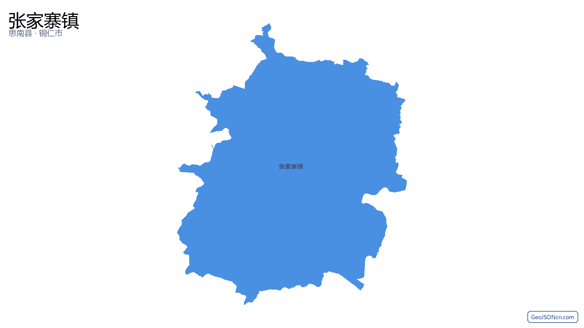张家寨镇行政区划边界地图（思南县·铜仁市）,提供GeoJSON、SHP矢量边界数据下载及高清地图大图(PNG/JPG) - GeoJSONcn.com
