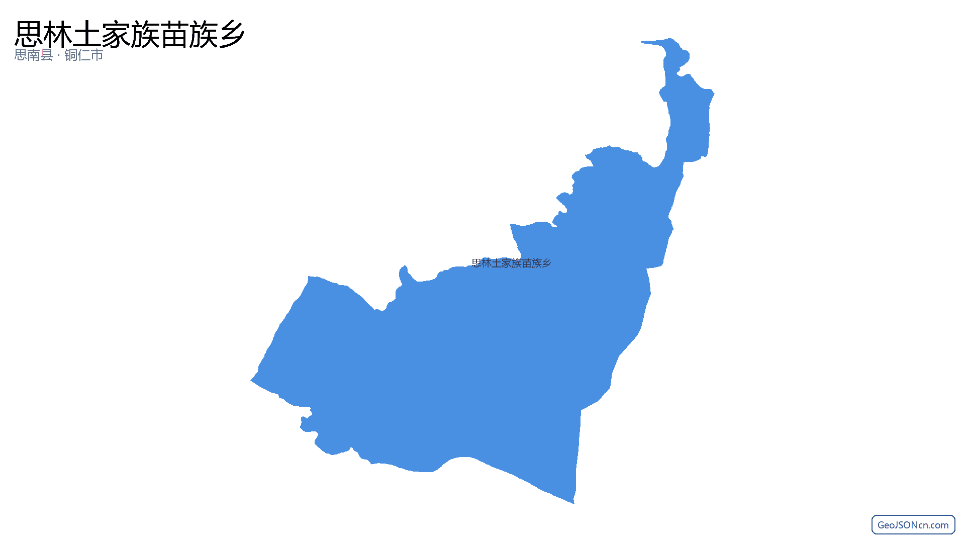 思林土家族苗族乡行政区划边界地图（思南县·铜仁市）,提供GeoJSON、SHP矢量边界数据下载及高清地图大图(PNG/JPG) - GeoJSONcn.com