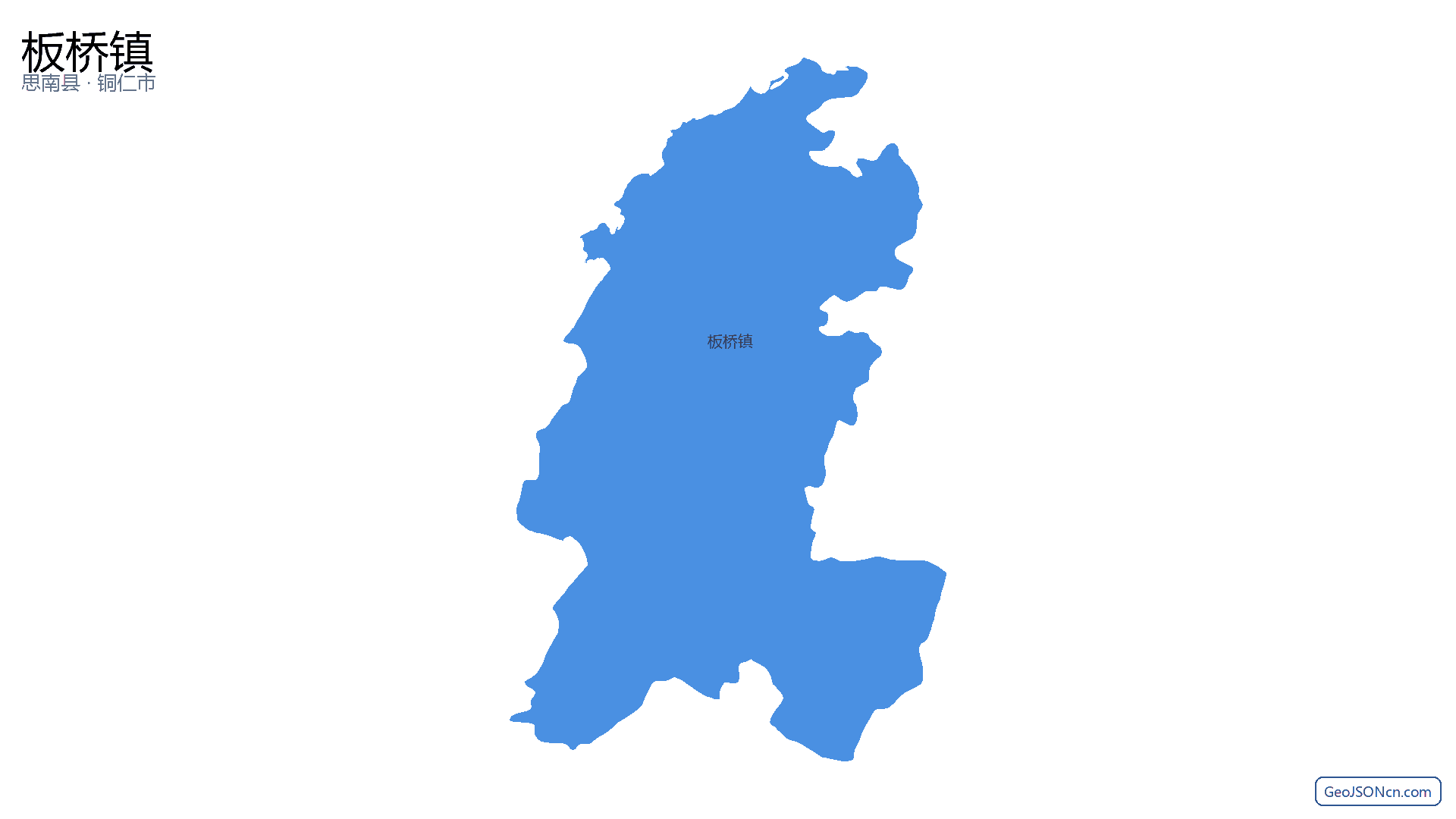 板桥镇行政区划边界地图(思南县·铜仁市),提供GeoJSON、SHP矢量边界数据下载及高清地图大图(PNG/JPG) - GeoJSONcn.com