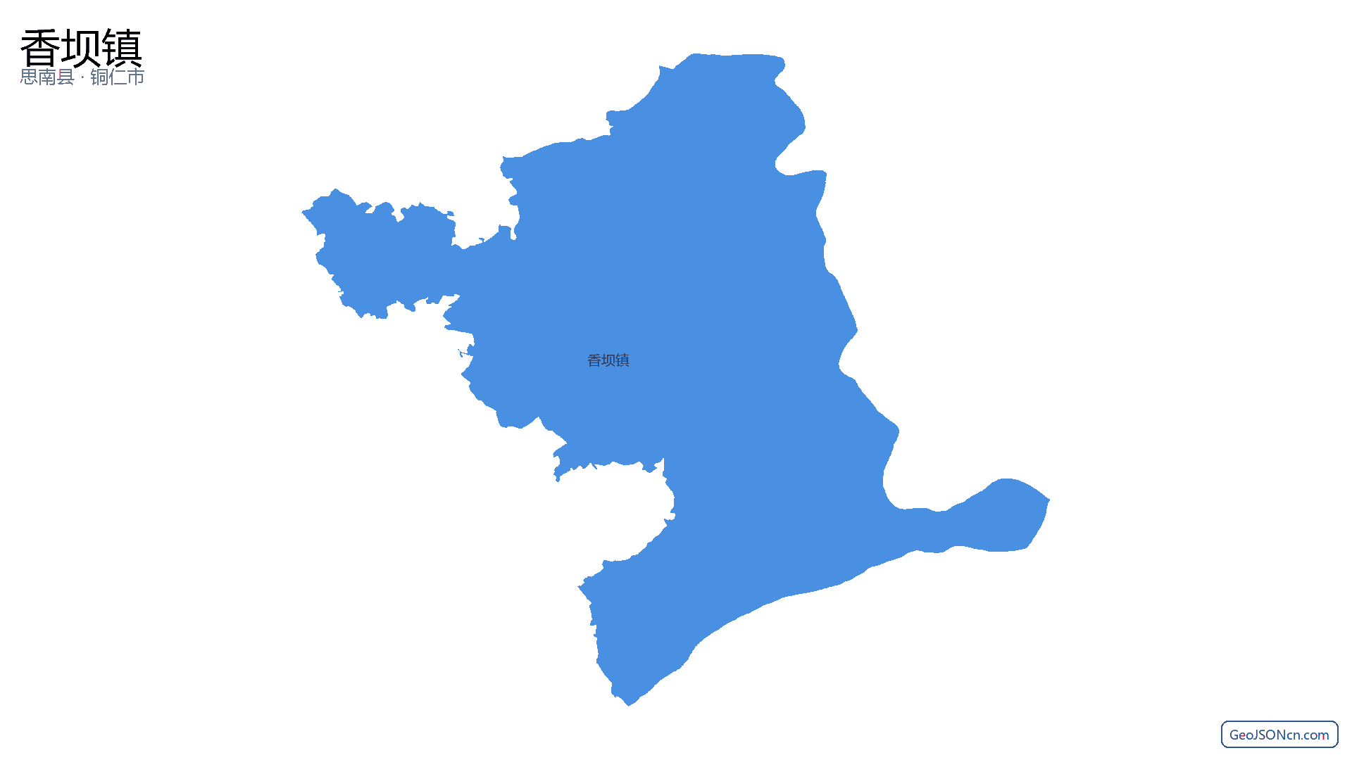 香坝镇行政区划边界地图(思南县·铜仁市),提供GeoJSON、SHP矢量边界数据下载及高清地图大图(PNG/JPG) - GeoJSONcn.com