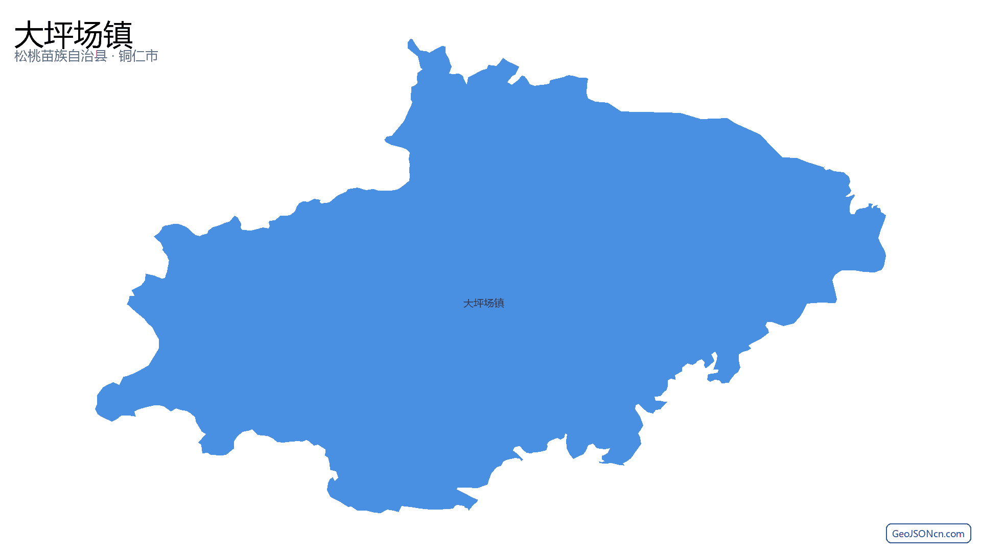 大坪场镇行政区划边界地图（松桃苗族自治县·铜仁市）,提供GeoJSON、SHP矢量边界数据下载及高清地图大图(PNG/JPG) - GeoJSONcn.com