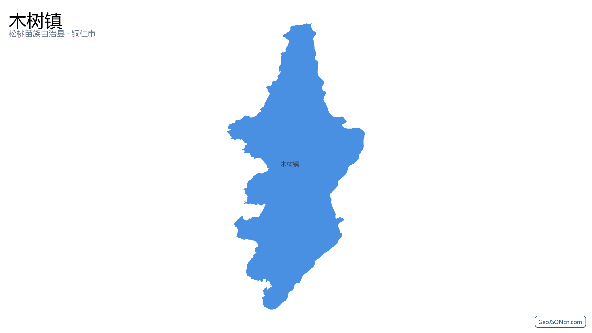 木树镇行政区划边界地图(松桃苗族自治县·铜仁市),提供GeoJSON、SHP矢量边界数据下载及高清地图大图(PNG/JPG) - GeoJSONcn.com