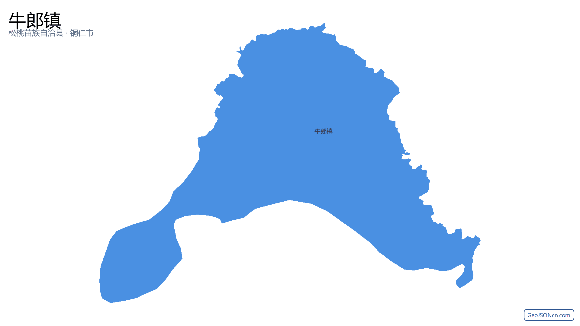 牛郎镇行政区划边界地图（松桃苗族自治县·铜仁市）,提供GeoJSON、SHP矢量边界数据下载及高清地图大图(PNG/JPG) - GeoJSONcn.com
