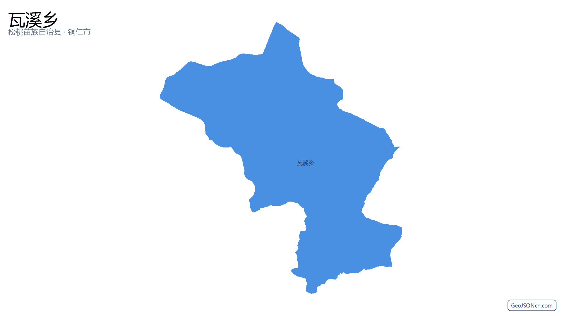 瓦溪乡行政区划边界地图(松桃苗族自治县·铜仁市),提供GeoJSON、SHP矢量边界数据下载及高清地图大图(PNG/JPG) - GeoJSONcn.com