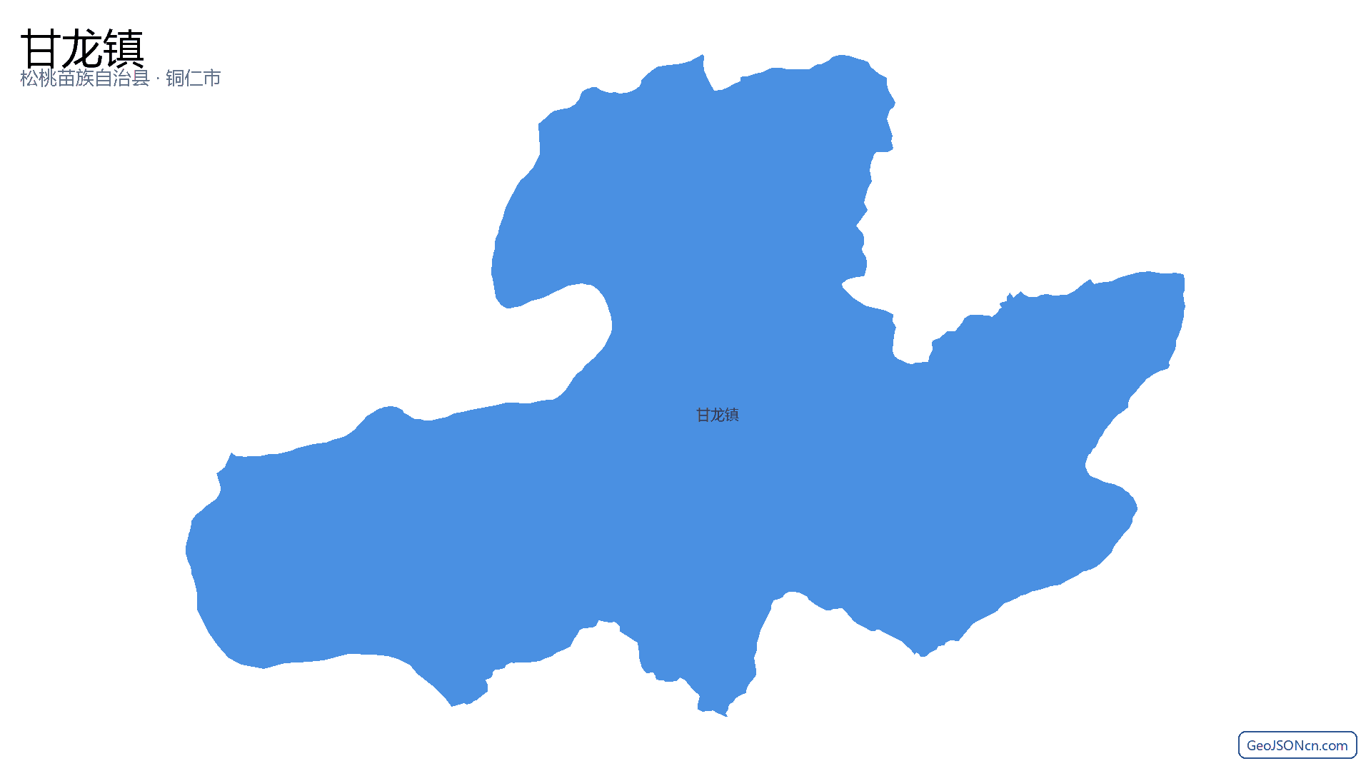 甘龙镇行政区划边界地图(松桃苗族自治县·铜仁市),提供GeoJSON、SHP矢量边界数据下载及高清地图大图(PNG/JPG) - GeoJSONcn.com
