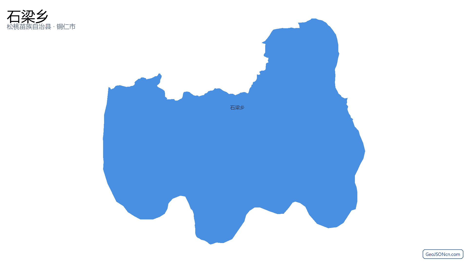 石梁乡行政区划边界地图(松桃苗族自治县·铜仁市),提供GeoJSON、SHP矢量边界数据下载及高清地图大图(PNG/JPG) - GeoJSONcn.com