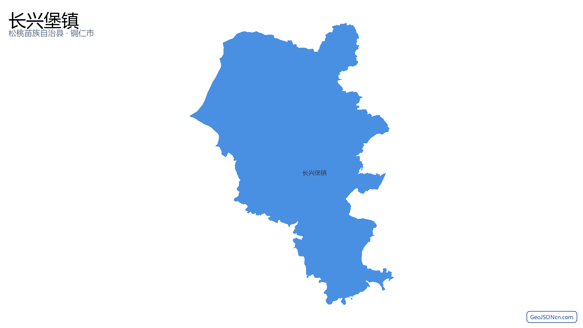 长兴堡镇行政区划边界地图（松桃苗族自治县·铜仁市）,提供GeoJSON、SHP矢量边界数据下载及高清地图大图(PNG/JPG) - GeoJSONcn.com