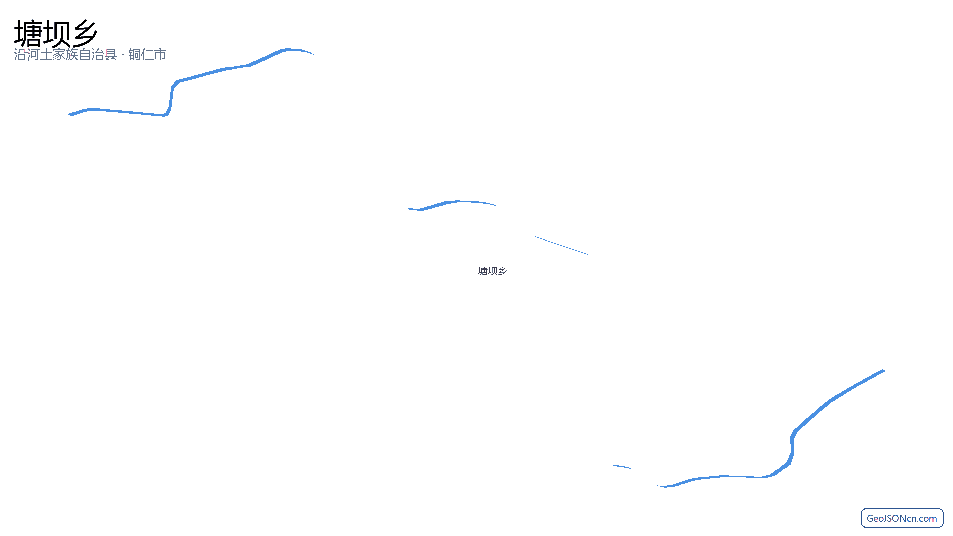 塘坝乡行政区划边界地图（沿河土家族自治县·铜仁市）,提供GeoJSON、SHP矢量边界数据下载及高清地图大图(PNG/JPG) - GeoJSONcn.com
