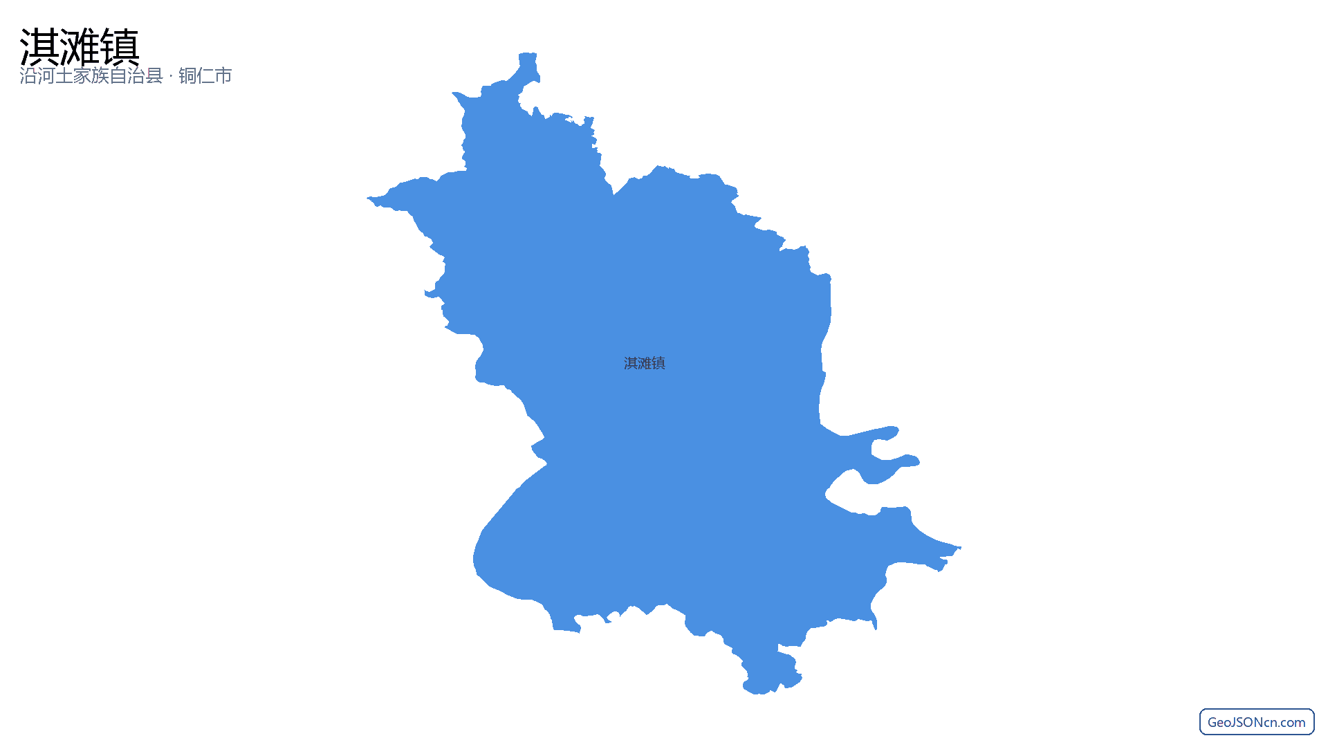 淇滩镇行政区划边界地图（沿河土家族自治县·铜仁市）,提供GeoJSON、SHP矢量边界数据下载及高清地图大图(PNG/JPG) - GeoJSONcn.com