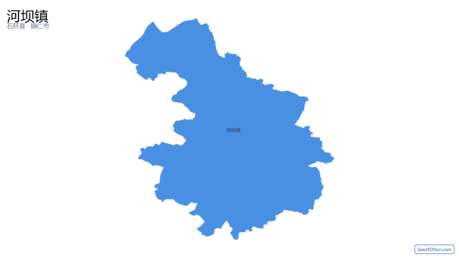 河坝镇行政区划边界地图(石阡县·铜仁市),提供GeoJSON、SHP矢量边界数据下载及高清地图大图(PNG/JPG) - GeoJSONcn.com